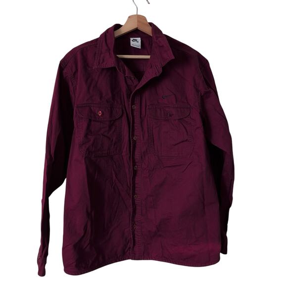 Nike SB Skateboarding Canvas Long Sleeve Button Down Shirt Large Heavy Woven - Picture 2 of 9